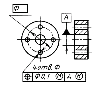 Позиционный чертеж. Позиционный допуск на чертеже фланца. Позиционный допуск отверстий на фланце. Позиционный допуск т3. Позиционный допуск на отверстия на чертеже.
